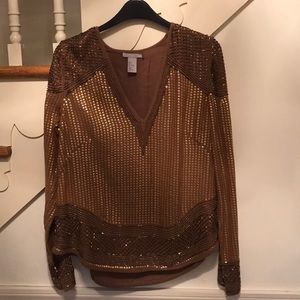 H&M gold sequin top